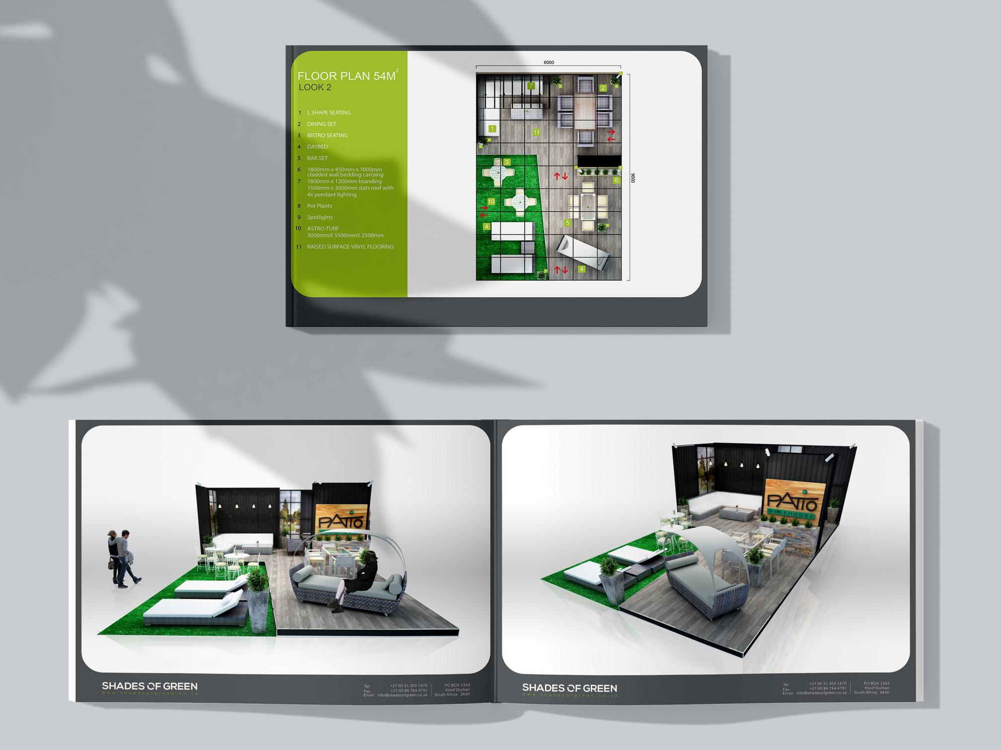 patiowarehouse 3D rendering and exhibiton design with floor plan